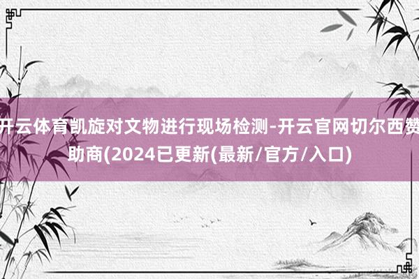 开云体育凯旋对文物进行现场检测-开云官网切尔西赞助商(2024已更新(最新/官方/入口)
