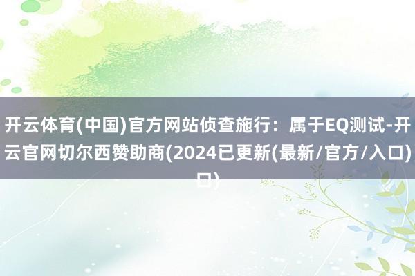 开云体育(中国)官方网站侦查施行：属于EQ测试-开云官网切尔西赞助商(2024已更新(最新/官方/入口)