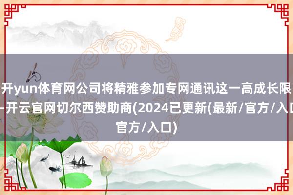 开yun体育网公司将精雅参加专网通讯这一高成长限制-开云官网切尔西赞助商(2024已更新(最新/官方/入口)