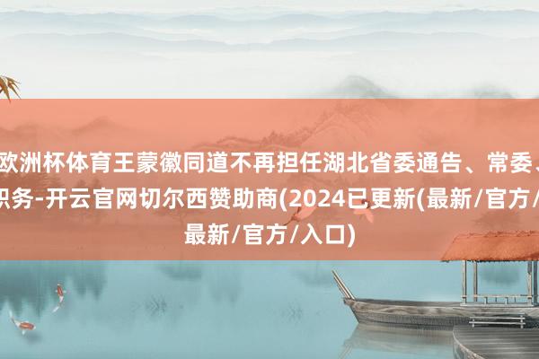 欧洲杯体育王蒙徽同道不再担任湖北省委通告、常委、委员职务-开云官网切尔西赞助商(2024已更新(最新/官方/入口)