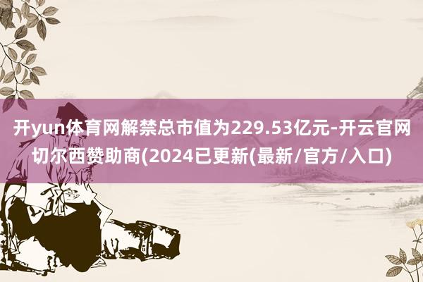 开yun体育网解禁总市值为229.53亿元-开云官网切尔西赞助商(2024已更新(最新/官方/入口)